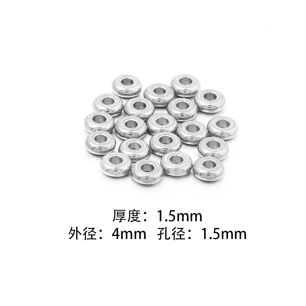 Stainless Steel Flat Disc Spacer Beads Gold Silver – 20-50pcs Jewelry Spacer Beads PLUSH Steel 4X1.5mm 50pcs