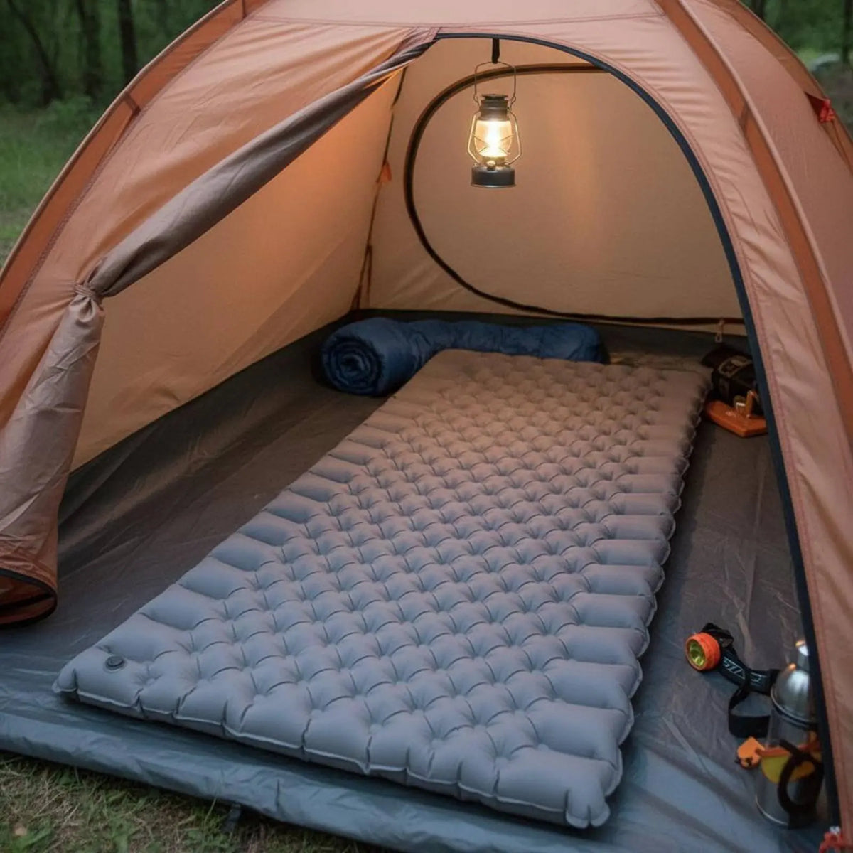Ultralight Inflatable Camping Mat – Nylon TPU Double Sleeping Pad Inflatable Sleeping Pad PLUSH