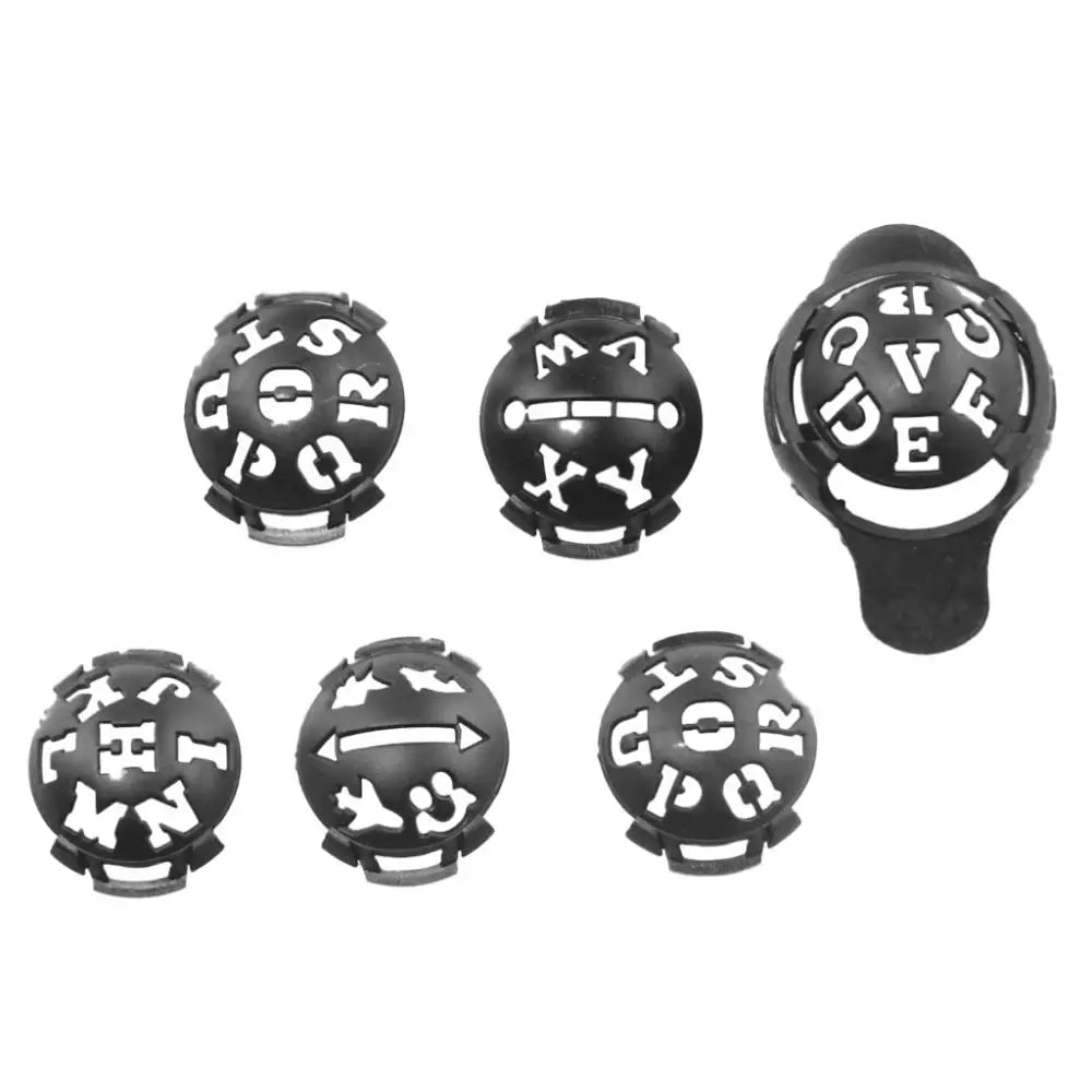 Golf Ball Line Marker Template Set – 6pc Alignment Drawing Tool Golf Training Aid PLUSH