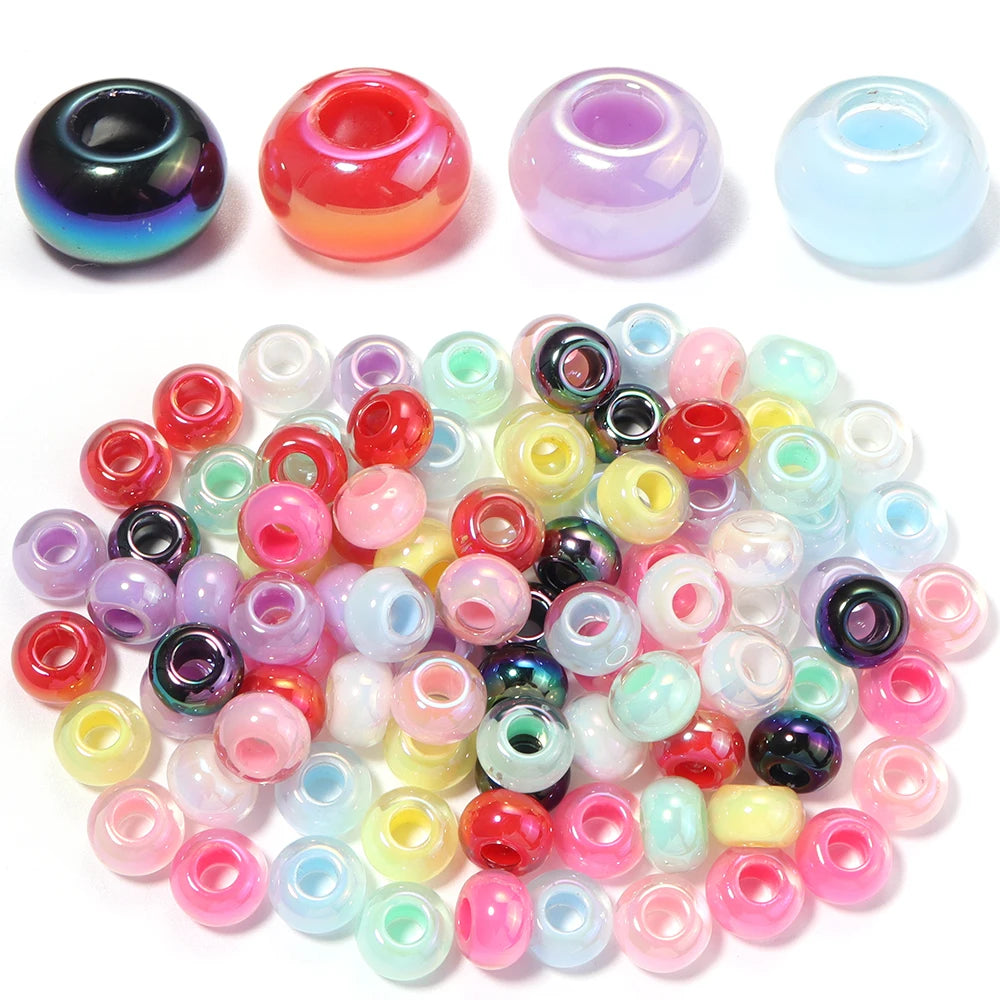 14mm UV Plated Abacus Acrylic Spacer Beads 10pcs – DIY Jewelry Acrylic Spacer Beads PLUSH