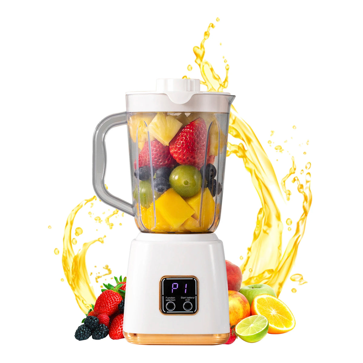 Small Household Fruit Juicer – Smoothies & Milkshakes Blender Fruit Juicer Blender PLUSH WHITE