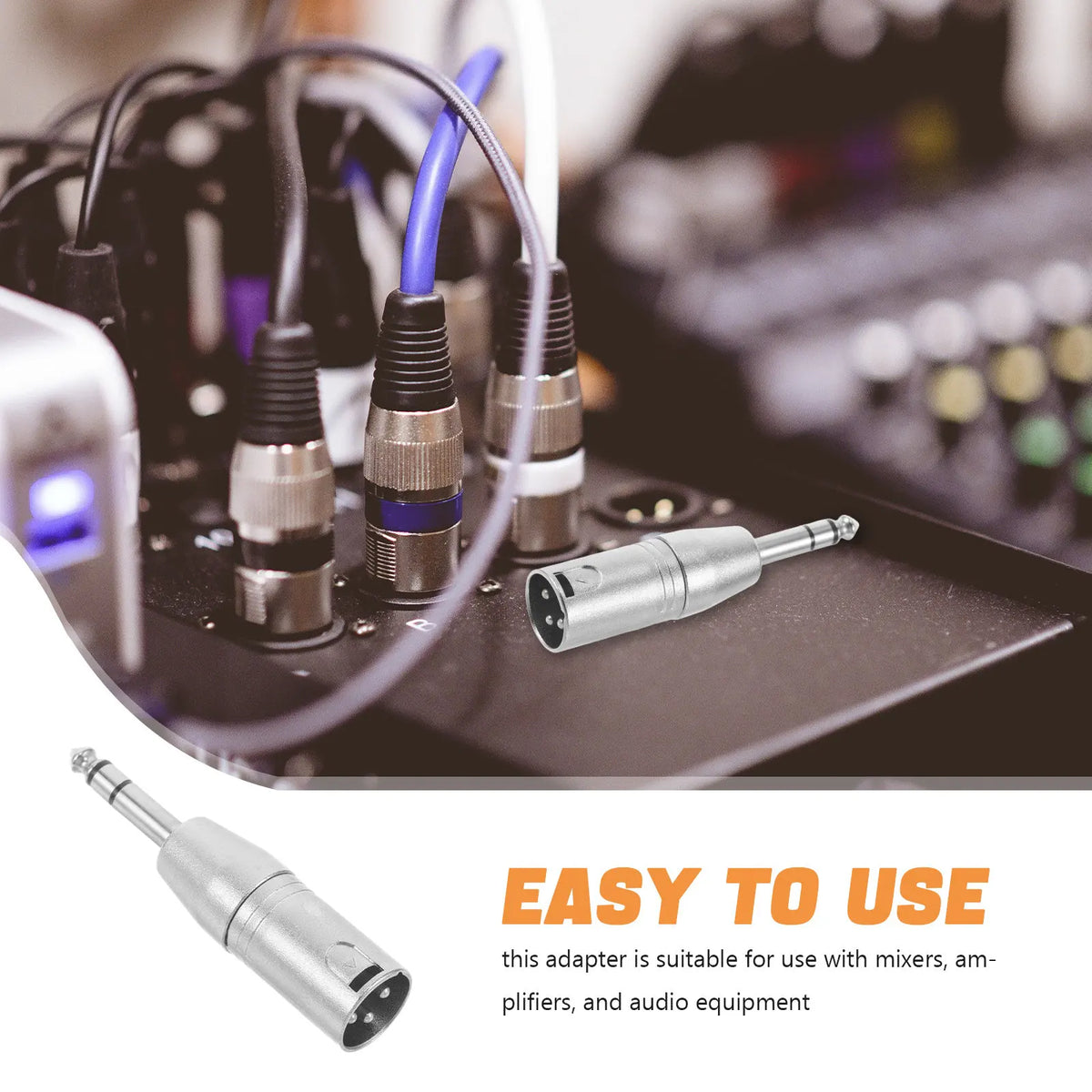 Metal TRS to XLR Adapter – 3-Pin XLR Male to 1/4" Female Jack Audio Adapter PLUSH