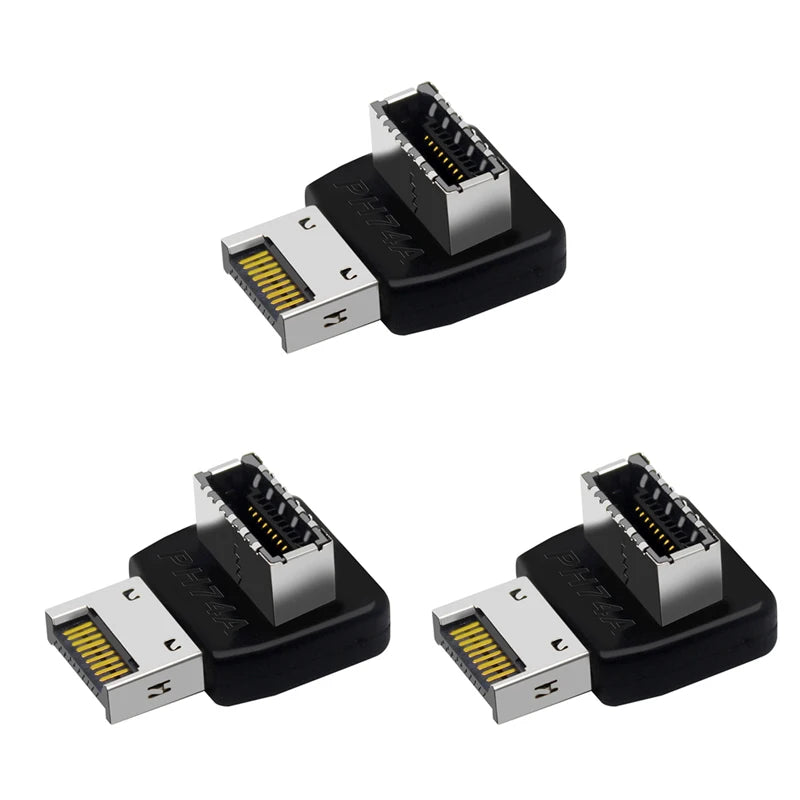 USB 3.1 Type-E 90° to Type-C Header Adapter for PC Motherboard PC Header Adapter PLUSH A1 3PCS