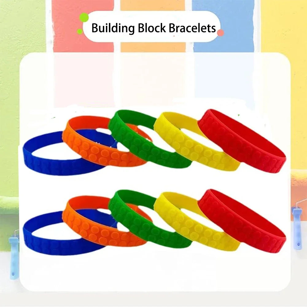 Kids Building Block Silicone Bracelet Kit – Colorful Rubber Bangles Kids Silicone Bracelet PLUSH