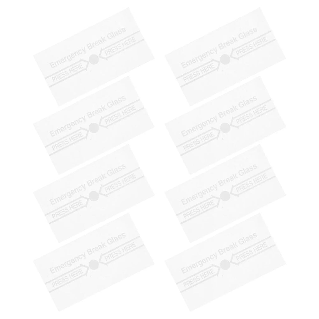 8-Pack Break Glass Alarm Cover Replacement Tiles | Transparent Alarm Glass Cover PLUSH