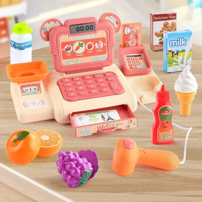 Kids Pretend Play Cash Register Toy – Mini Supermarket Set Pretend Play Set PLUSH
