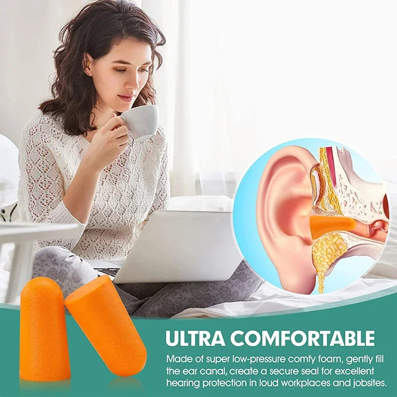 Disposable Foam Earplugs Individually Wrapped – Sleep & Travel Disposable Earplugs PLUSH