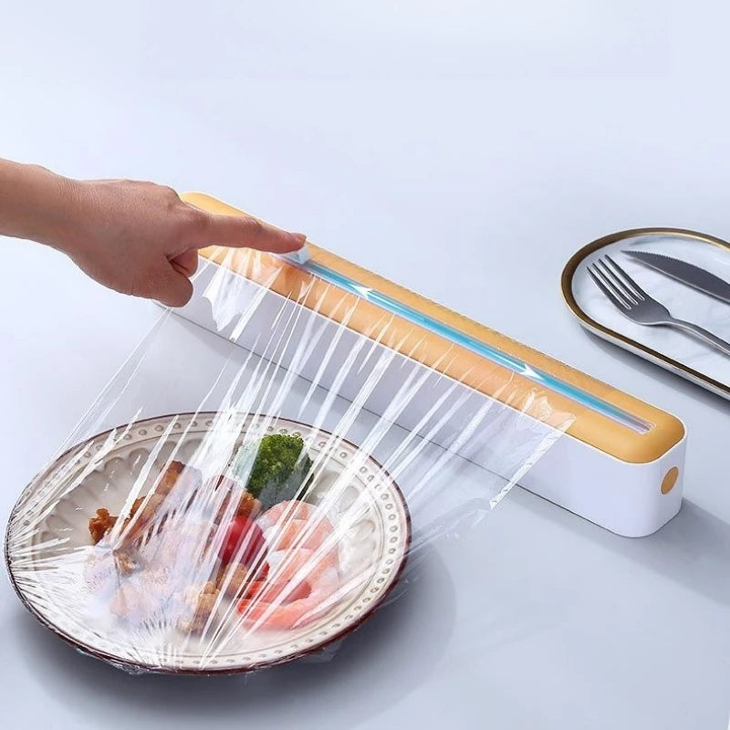 Cling Wrap & Foil Dispenser with Cutter | Kitchen Organizer Wrap Film Dispenser PLUSH