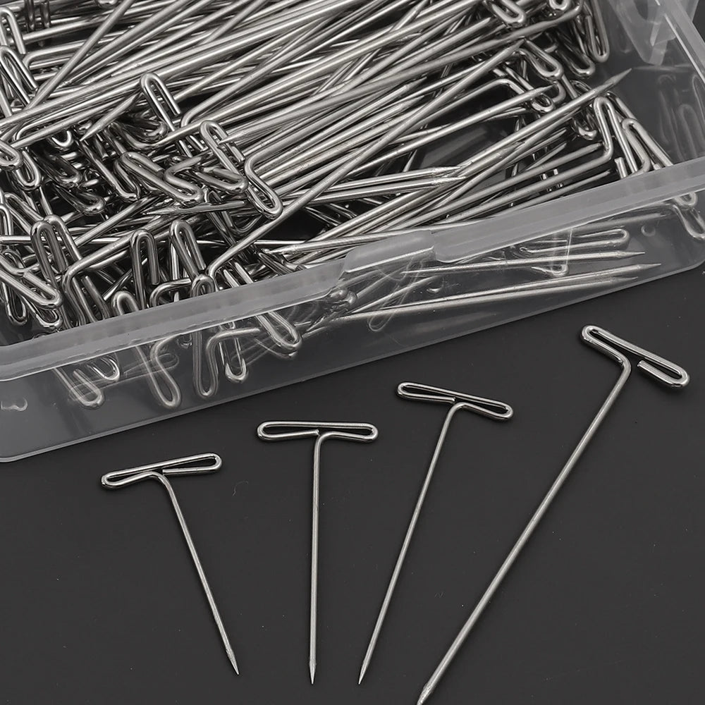 100pcs Stainless Steel T-Pins for Wig Making – 4 Sizes Wig Making Pins PLUSH