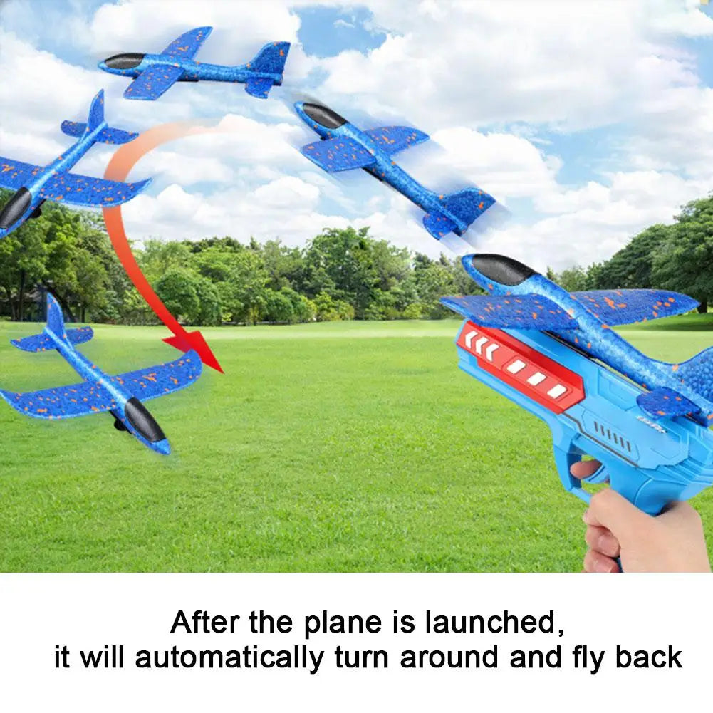 Kids Foam Airplane Launcher Toy – Outdoor Flying Catapult Airplane Launcher Toy PLUSH