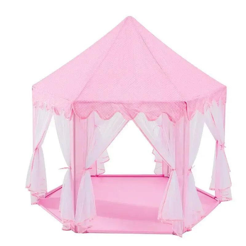 Kids Hexagonal Mesh Play Tent – Indoor & Outdoor Game House Kids Play Tent PLUSH Pink