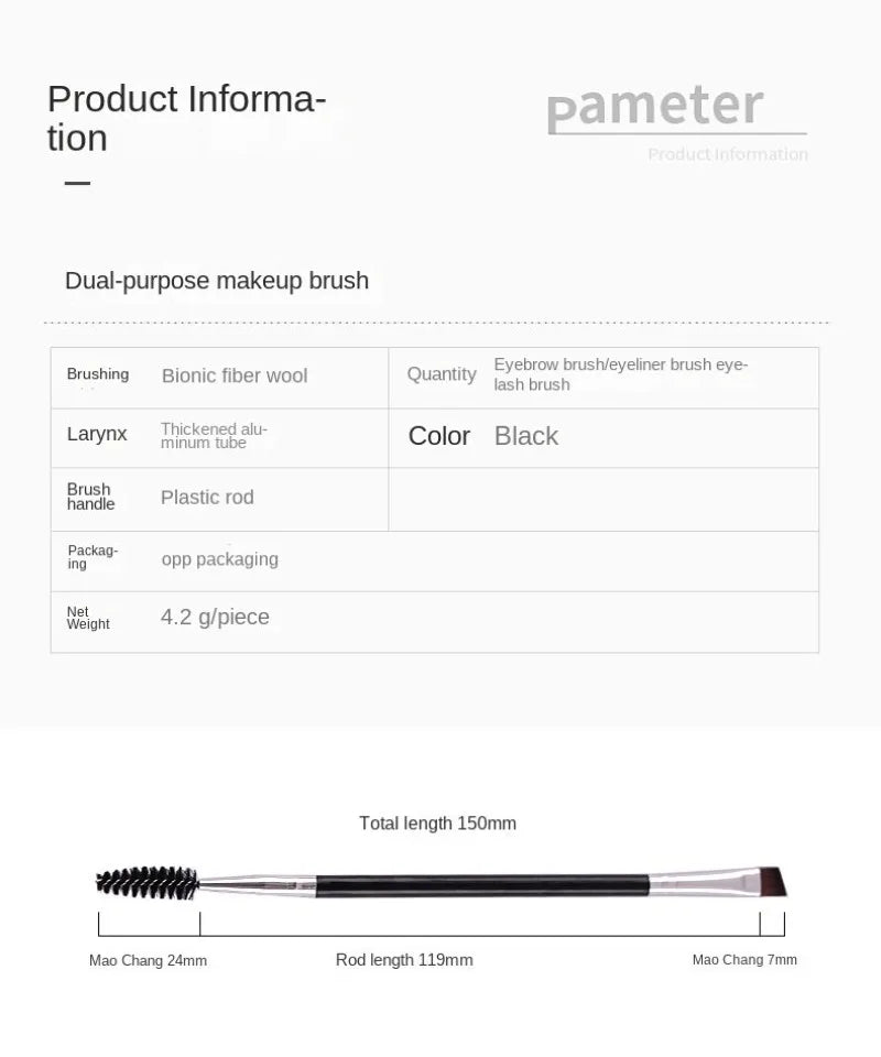 Double-Headed Eyebrow Brush & Eyelash Comb | Makeup Tool Eyebrow Makeup Brush PLUSH