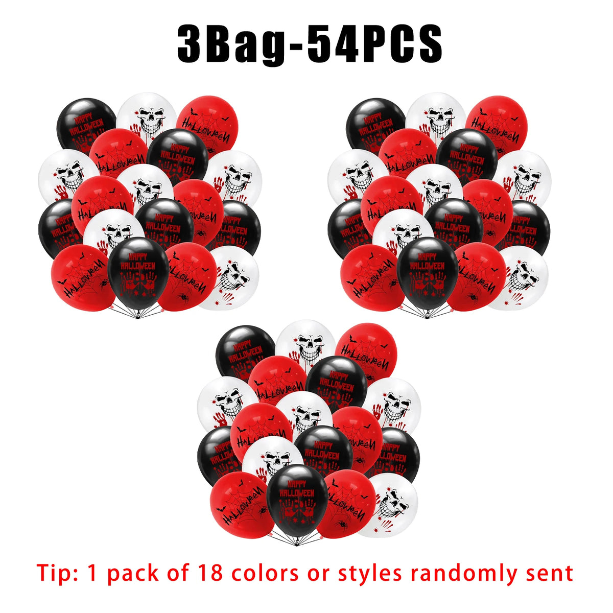 Halloween Bloody Handprint Latex Balloons – Zombie Party Decor Halloween Party Balloons PLUSH 3Bags 12inch