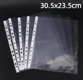 100pcs Clear A4 File Folders – 11-Hole 3-Ring Binder PP Sleeves Document File Sleeves PLUSH 100pcs