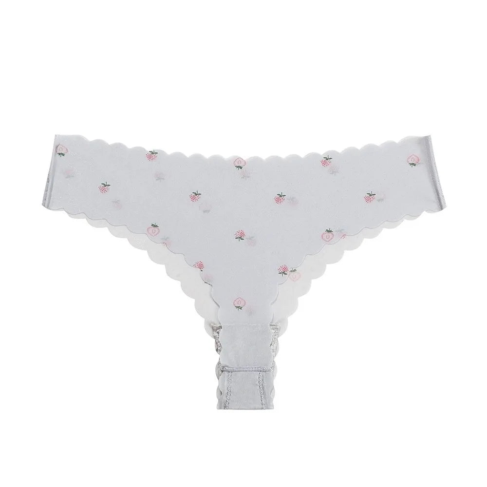 Women's Breathable Ice Silk Low-Rise Thong Panties | Traceless Women's Thong Panties PLUSH Blue L 1pc-1pc-