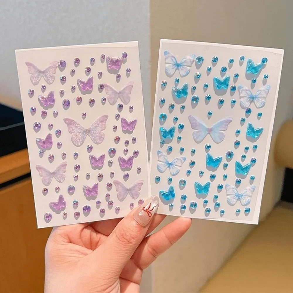 Rhinestone Butterfly Face Stickers – Sparkly Decals 5 Sheets Face & Body Stickers PLUSH