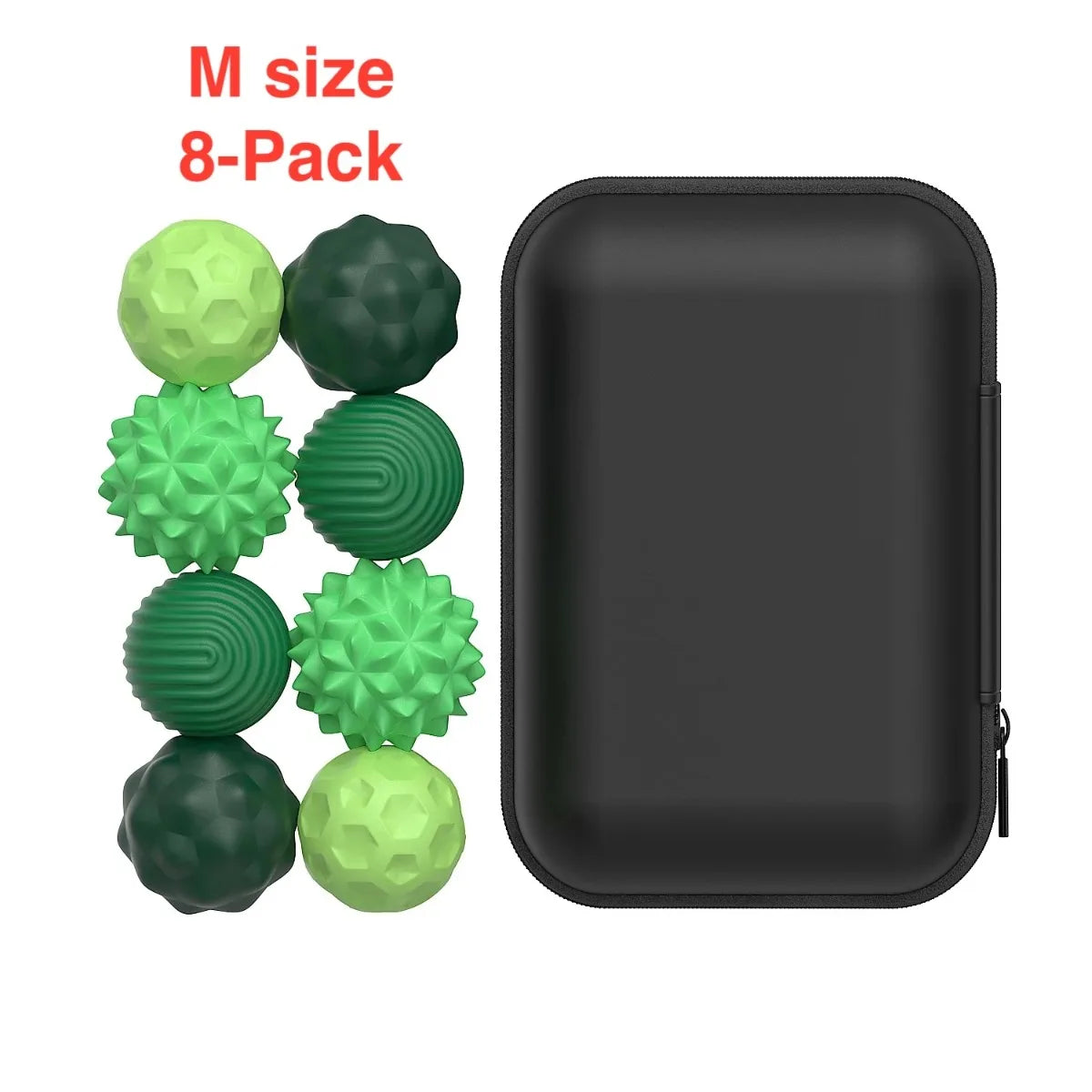 Silicone Magnetic Sensory Fidget Balls for Kids & Adults Sensory Fidget Toy PLUSH M 8-pack Green