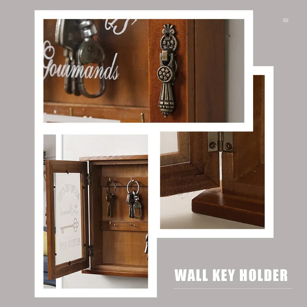 Wooden Wall Key Box – Multifunction Key Holder Organizer Wall Key Organizer PLUSH