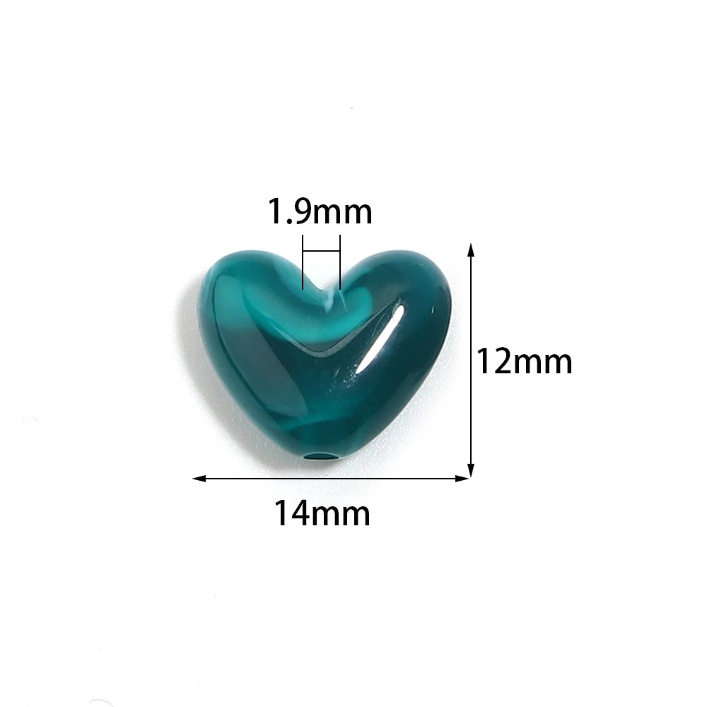 20pcs Two-Tone Heart Acrylic Spacer Beads – DIY Jewelry Making Acrylic Spacer Beads PLUSH
