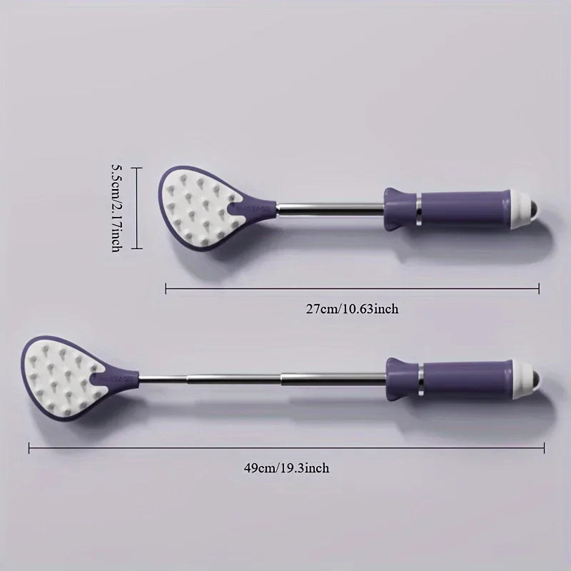 Telescoping Back Scratcher & Ball Massage Stick – Portable Back Scratcher Massager PLUSH