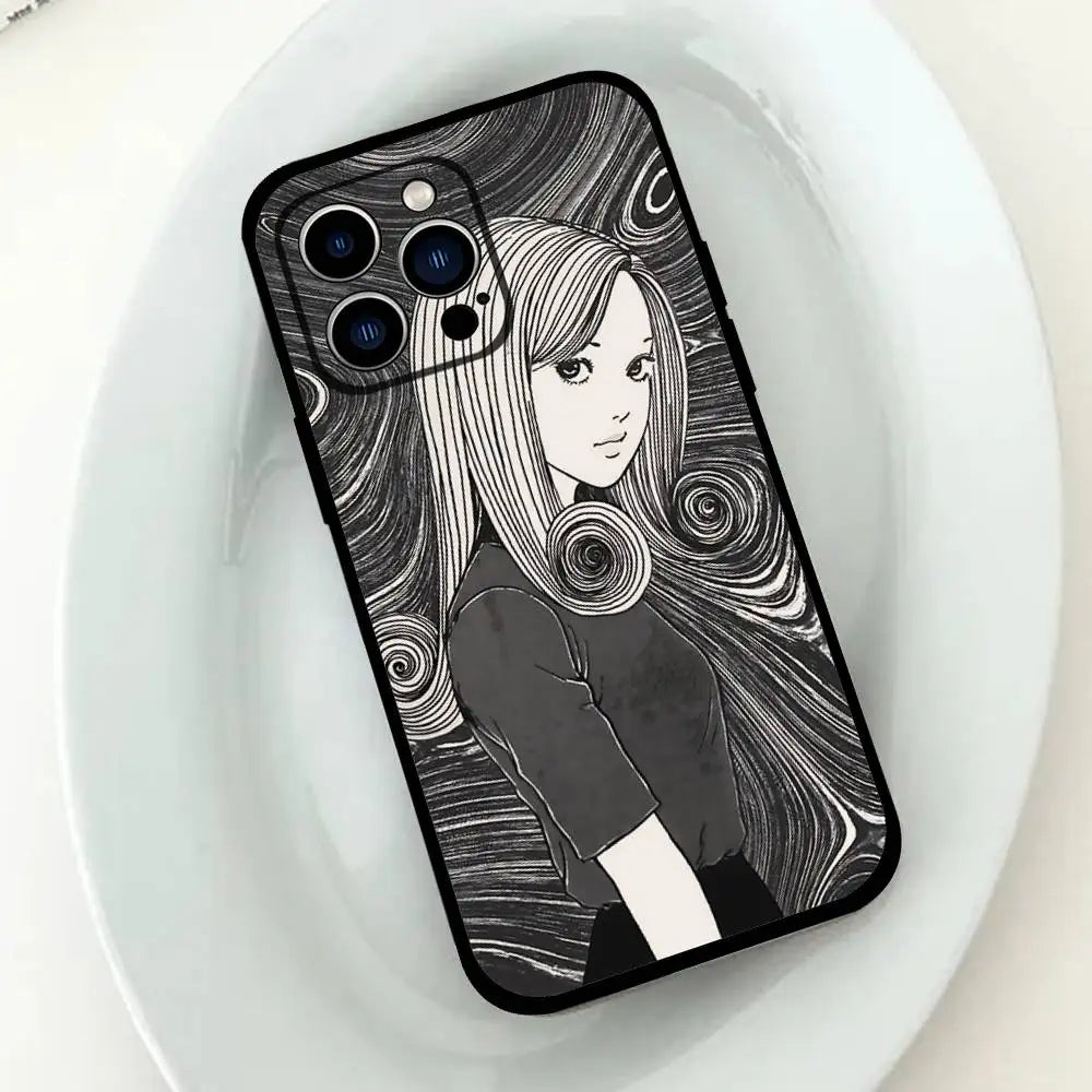 Junji Ito Anime iPhone Case – Shockproof Silicone Cover Anime Phone Case PLUSH -5 iPhone 12
