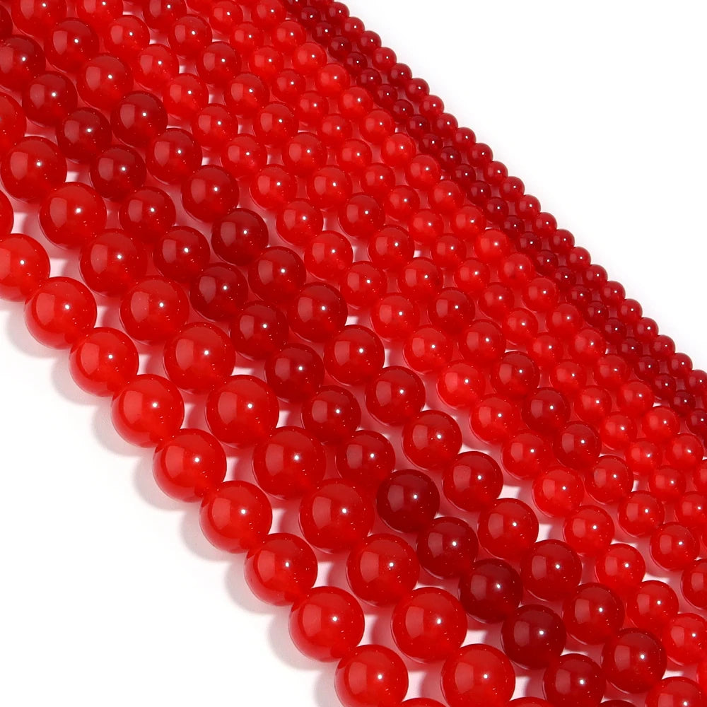Red Chalcedony Natural Stone Beads 4–12mm | DIY Jewelry Making Natural Stone Beads PLUSH