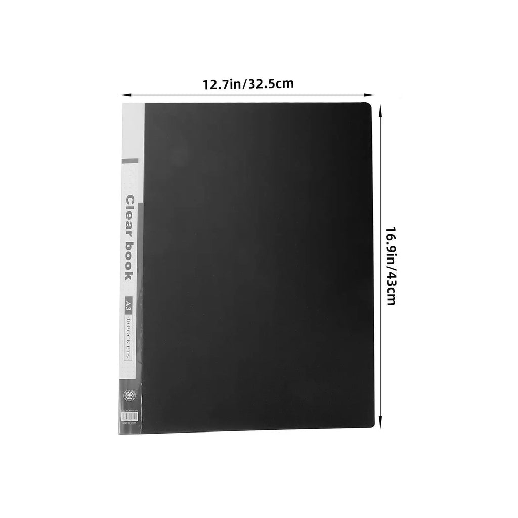 A3 Clear Portfolio Folder – 40-Pocket PP File Organizer Portfolio Folder PLUSH