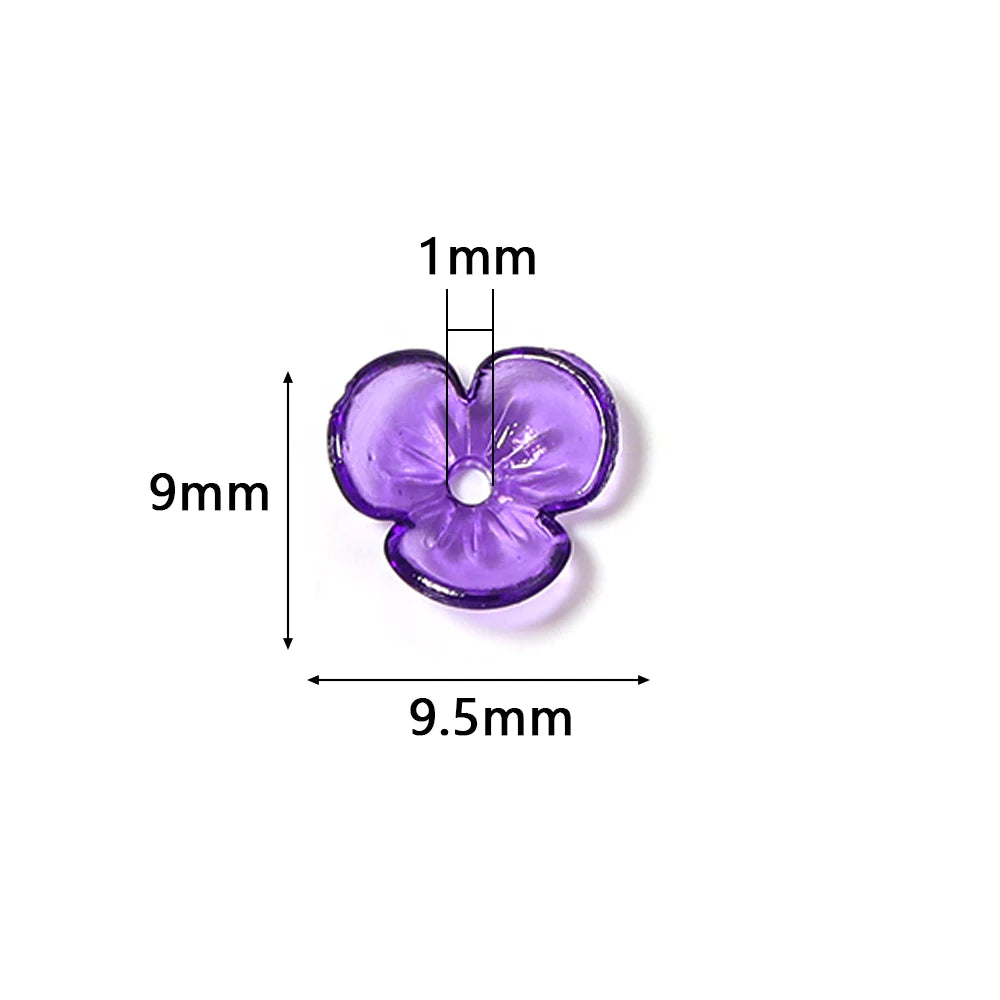 100pcs Flower Petal Resin Spacer Beads – Colorful DIY Jewelry Resin Spacer Beads PLUSH