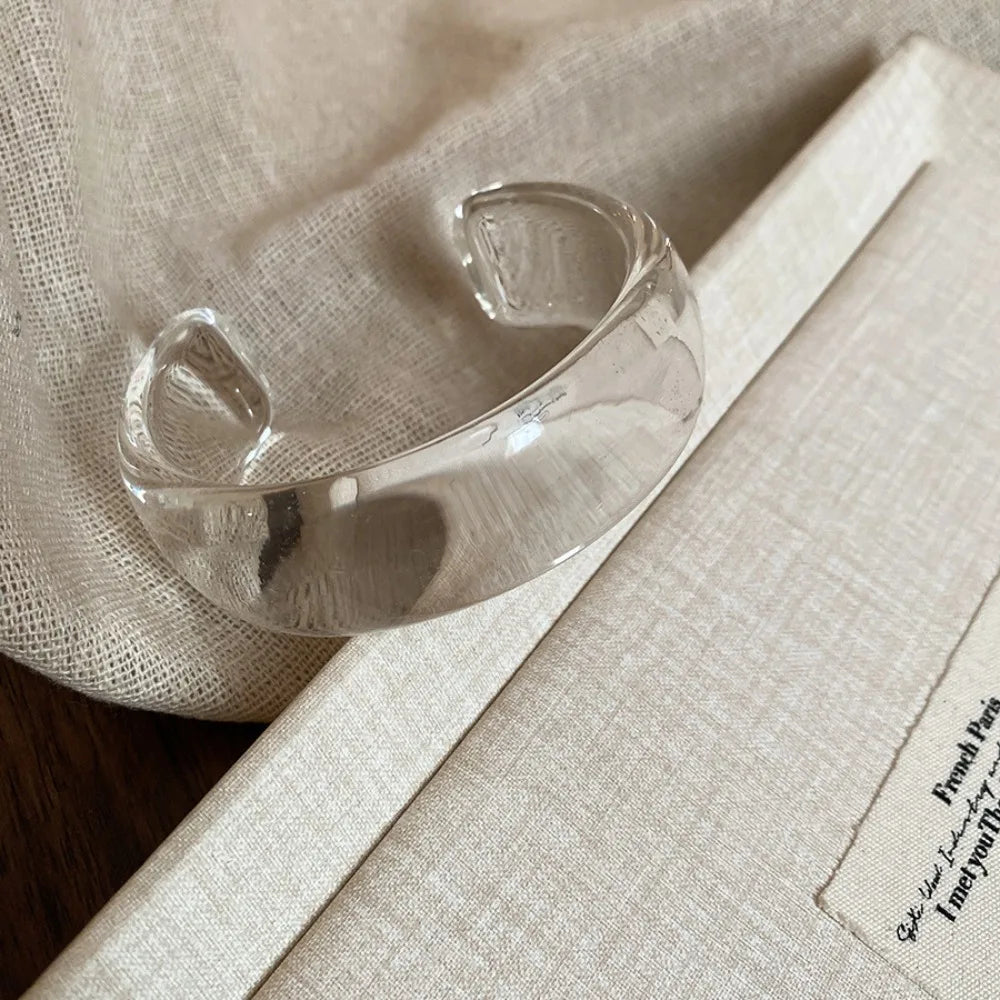 Irregular Acrylic C-Shape Cuff Bangle | Wide Open Wrist Jewelry Acrylic Cuff Bangle PLUSH Style 2