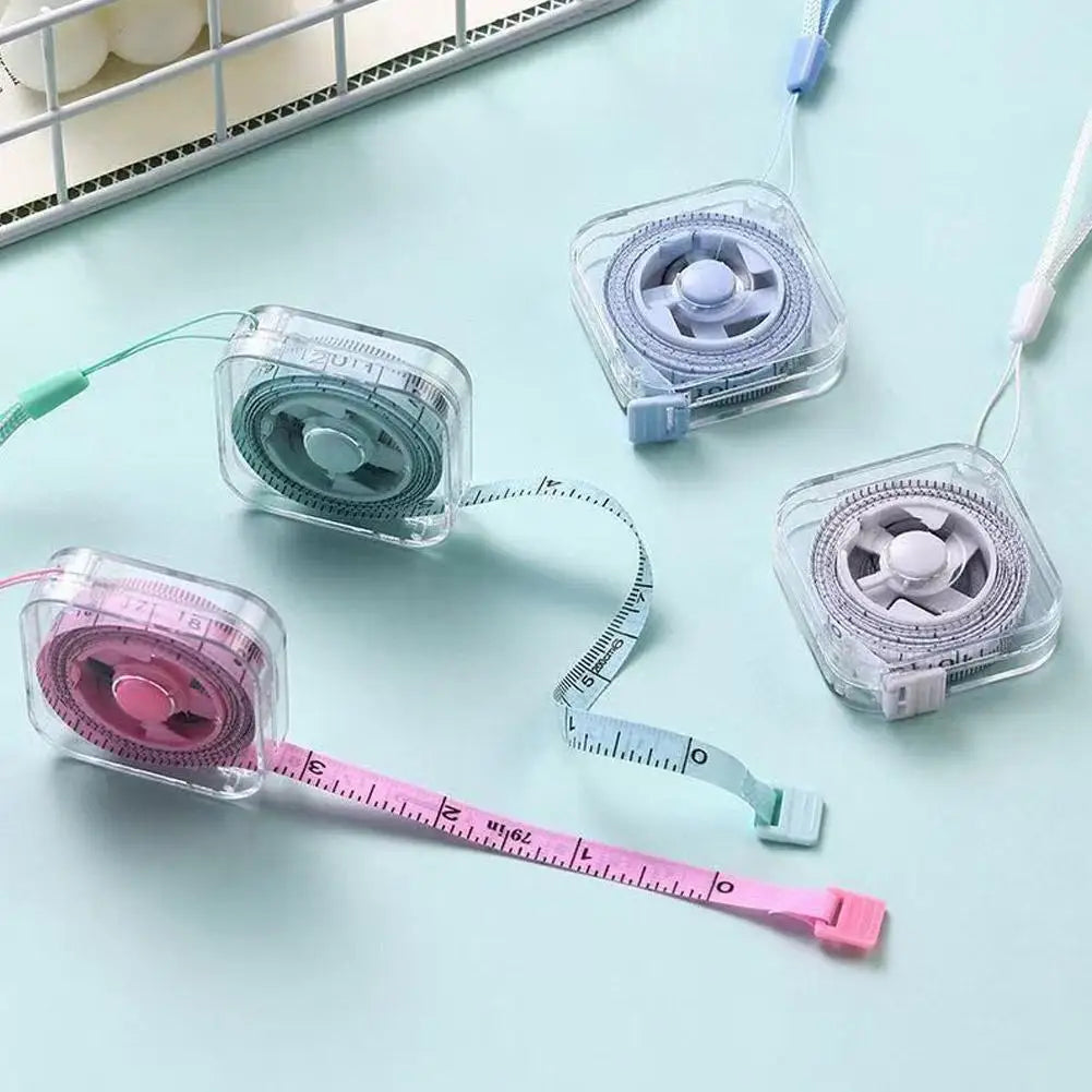 2m Retractable Transparent Tape Measure | Dual-Sided Scale Retractable Tape Measure PLUSH