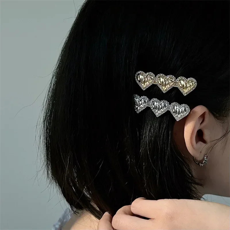 Glitter Rhinestone Hair Clip – Geometric Flower Barrette Rhinestone Hair Clip PLUSH