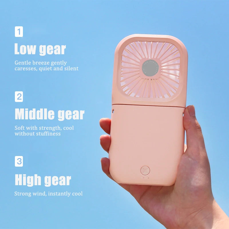 Foldable Handheld Neck Fan – USB Rechargeable 1200mAh Portable Neck Fan PLUSH