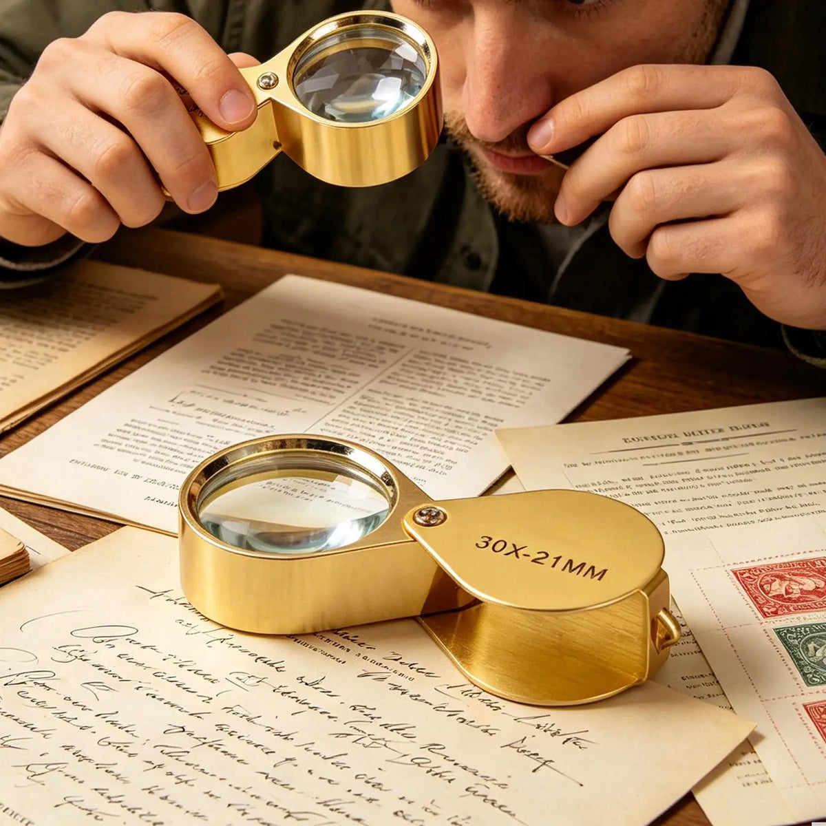 30X Pocket Loupe Magnifier – Foldable Jewelry & Reading Glass Pocket Loupe Magnifier PLUSH