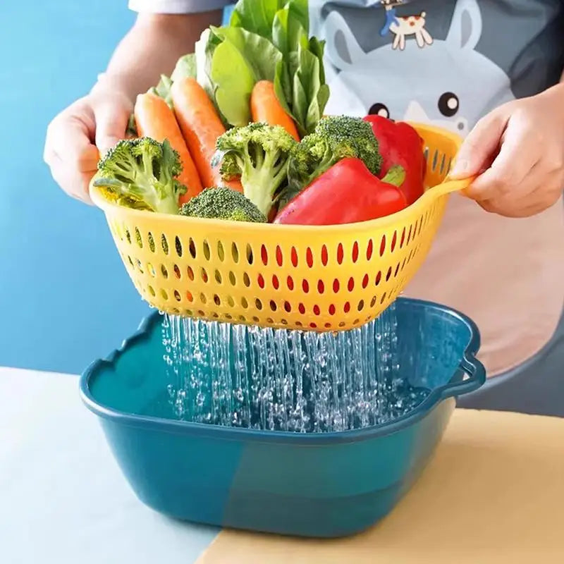 6-Pack Double-Layer Drain & Storage Baskets | Kitchen Organizer Kitchen Drain Basket PLUSH