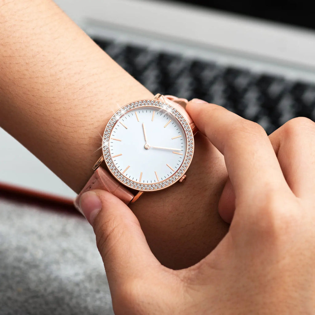 Rhinestone Watch Bezel Ring Cover – Double Row Bling Bumper Smartwatch Bezel Cover PLUSH
