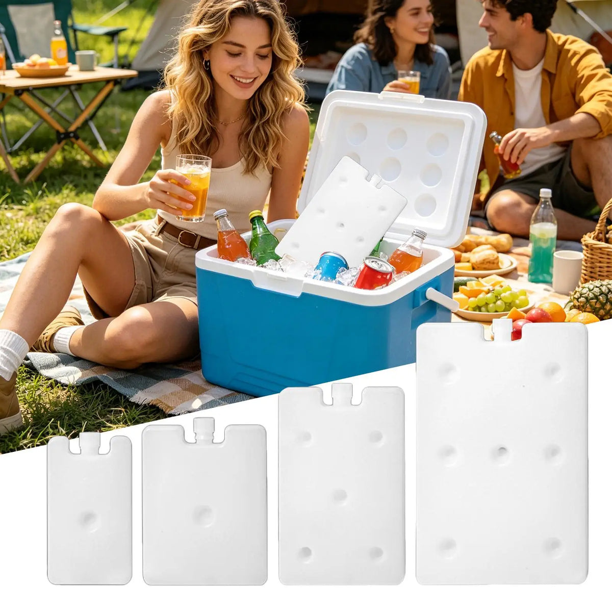 Reusable Ice Packs for Coolers – Freezer Gel Blocks 150–600ml Cooler Ice Packs PLUSH