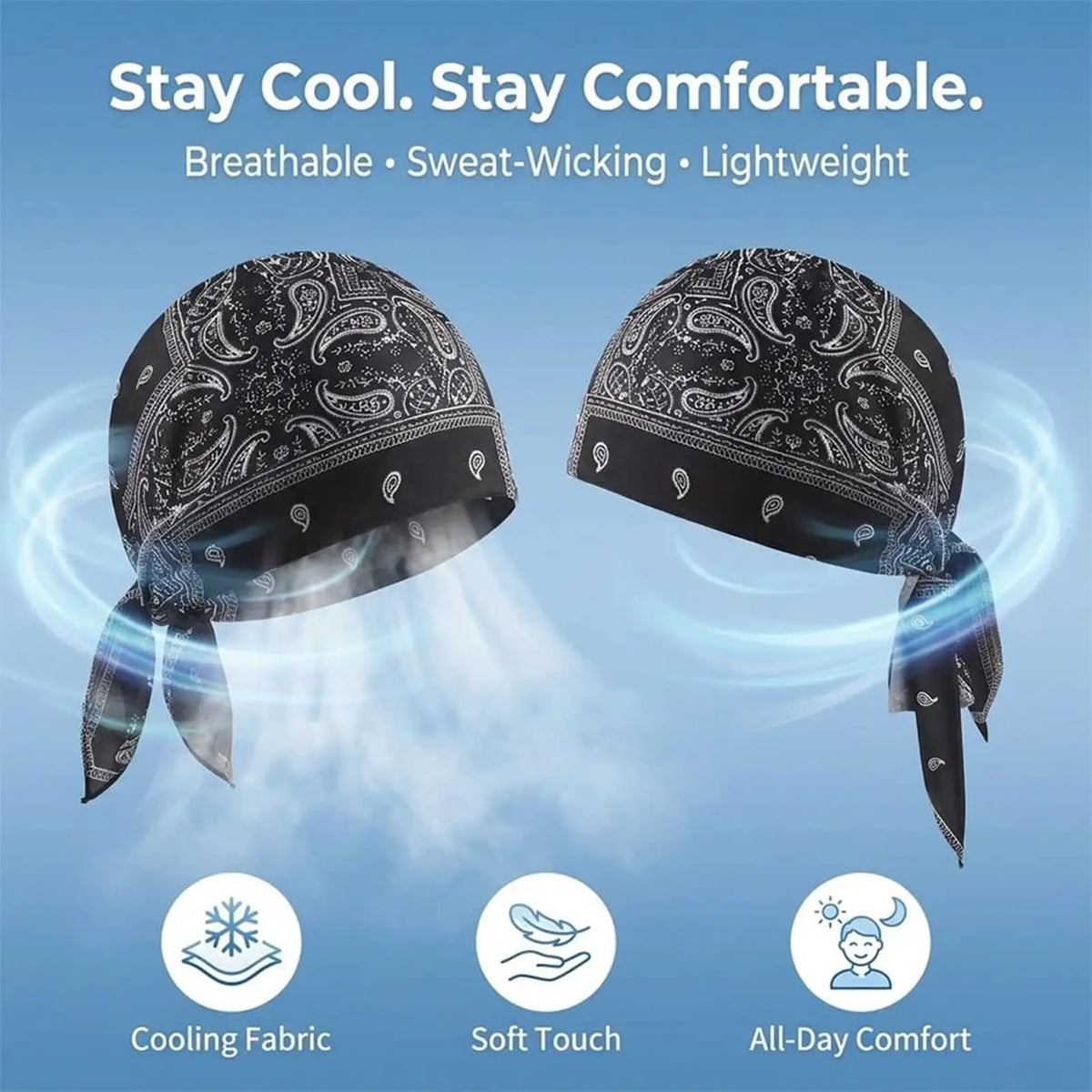 Cooling Cycling Bandana Cap – Breathable Helmet Liner Cycling Headwear Cap PLUSH