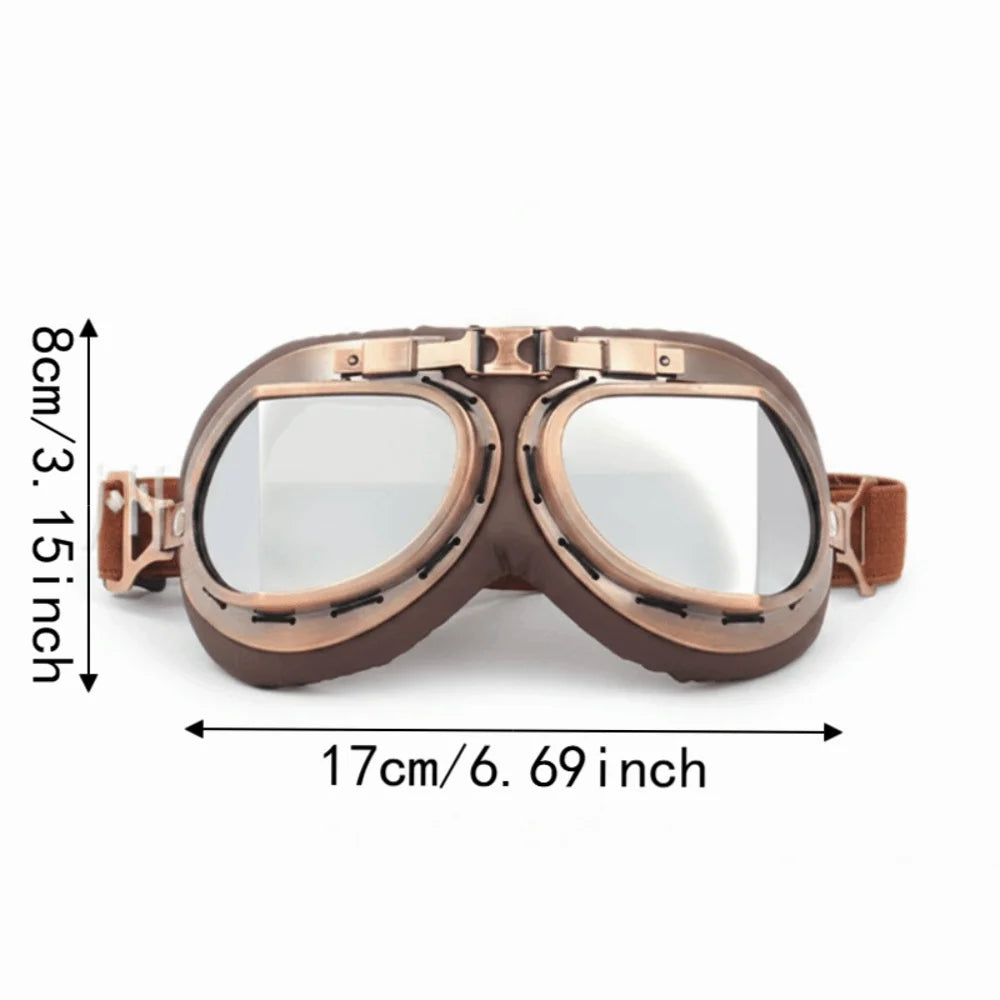 Retro Motorcycle Goggles – Windproof, Dustproof & UV Shield Motorcycle Goggles PLUSH