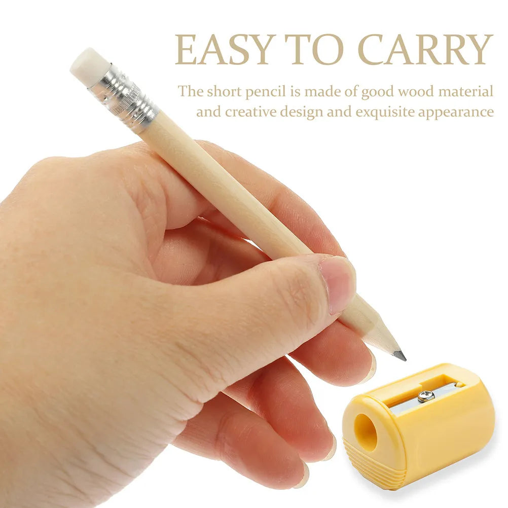 40pcs Mini Wooden Pencils with Erasers – School & Party Mini Wooden Pencils PLUSH