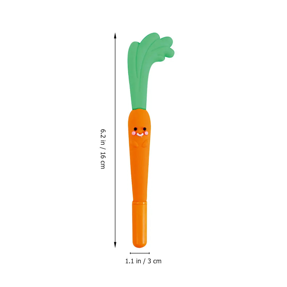 Carrot Gel Ink Pens 2-Pack – Cute Cartoon Silicone Writing Pens Novelty Gel Pens PLUSH