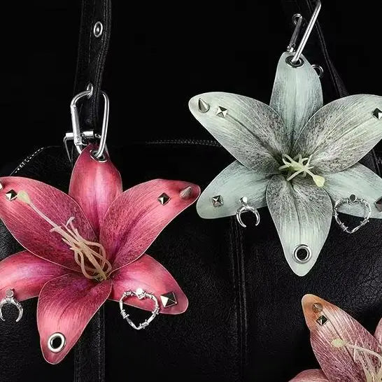 Lily Simulation Flower Keychain Pendant & Backpack Charm Flower Keychain Charm PLUSH
