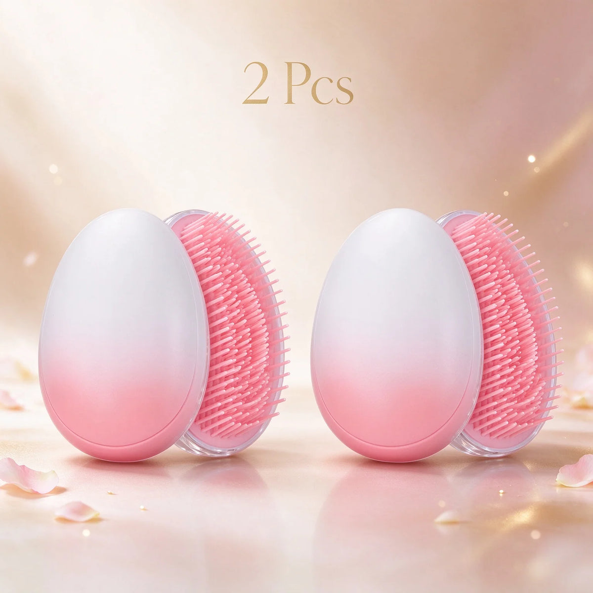2-Pack Mini Gradient Egg Detangling Hair Brush – Soft Bristles Detangling Hair Brush PLUSH