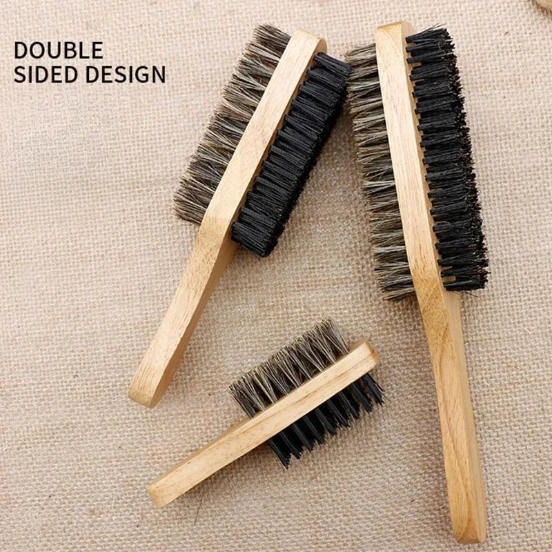 Men's Boar Bristle Beard & Hair Brush – Natural Wood S/M/L Beard & Hair Brush PLUSH