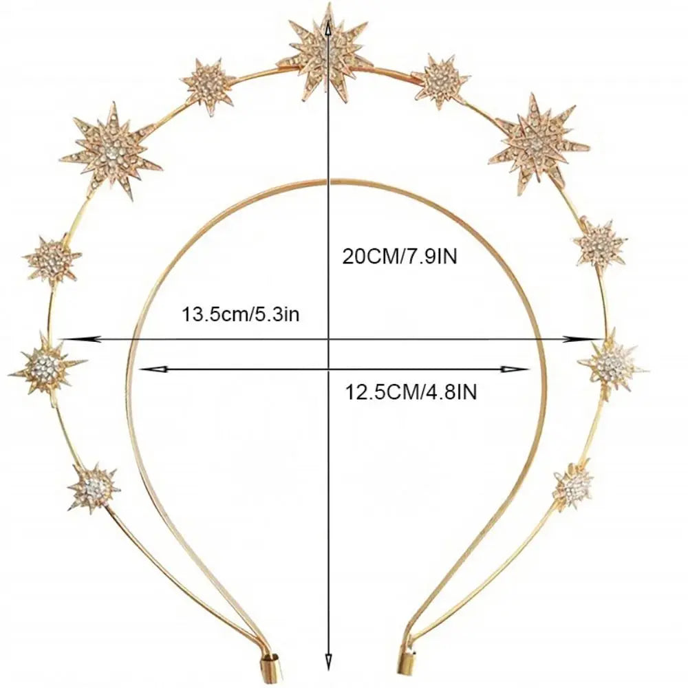 Double Layer Rhinestone Star Headband – Crystal Baroque Tiara Crystal Hair Headband PLUSH