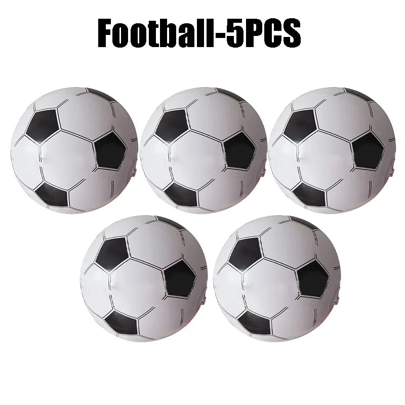 Inflatable Sports Beach Balls 24-Pack – Kids Pool & Beach Toy Inflatable Beach Toy PLUSH Football-5PCS
