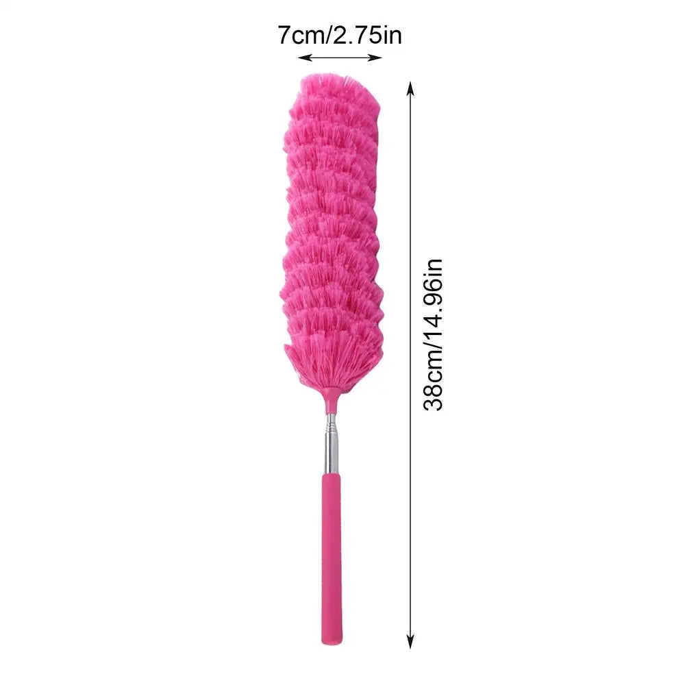 Flexible Telescopic Dusting Brush – Retractable Duster Telescopic Duster PLUSH Hot Pink