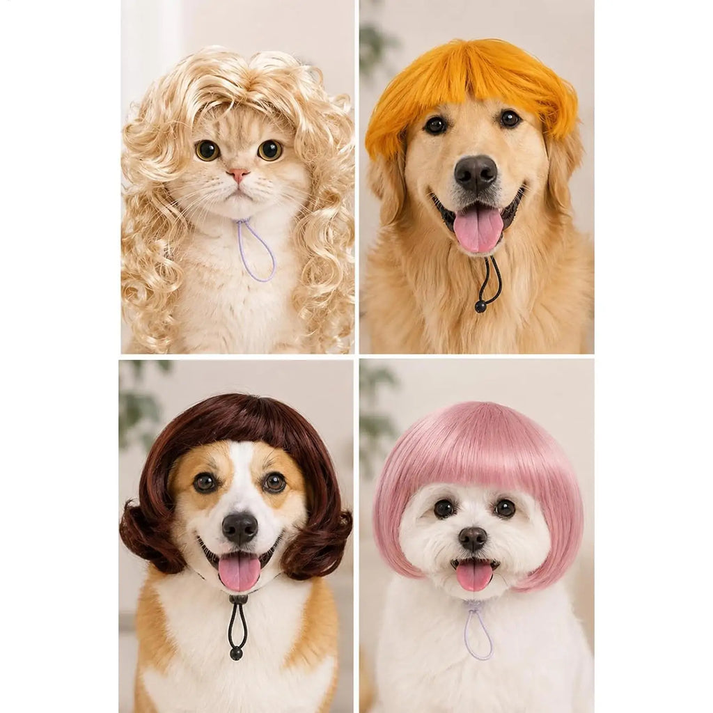 Funny Pet Cosplay Wig – Cat & Dog Costume Headdress Pet Costume Wig PLUSH