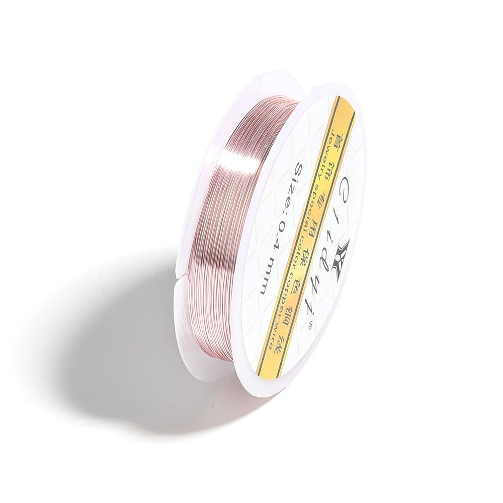 Copper Beading Wire 0.2–1mm DIY Jewelry Making – 1.5–15m Roll Jewelry Beading Wire PLUSH Pink 0.2mm 15m