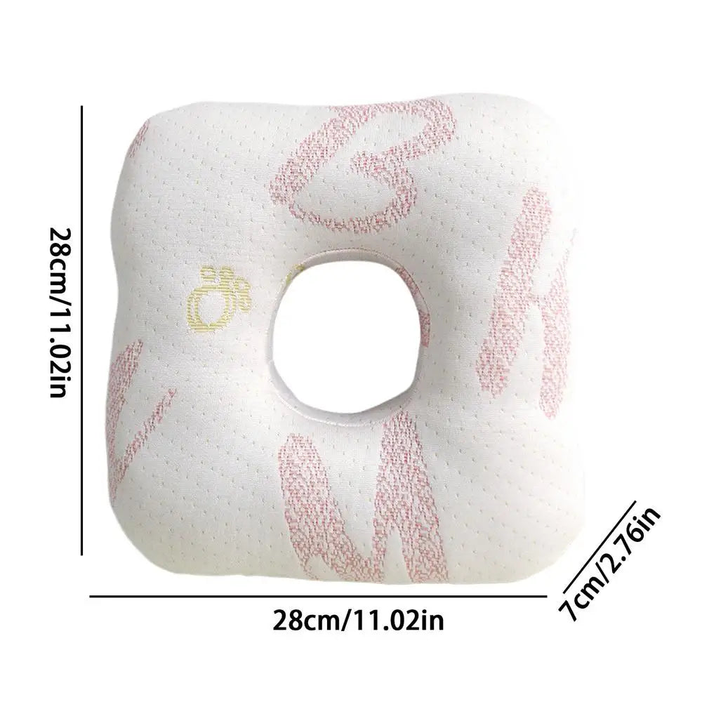Memory Foam Ear Hole Pillow for Side Sleepers – Portable Memory Foam Pillow PLUSH Pink