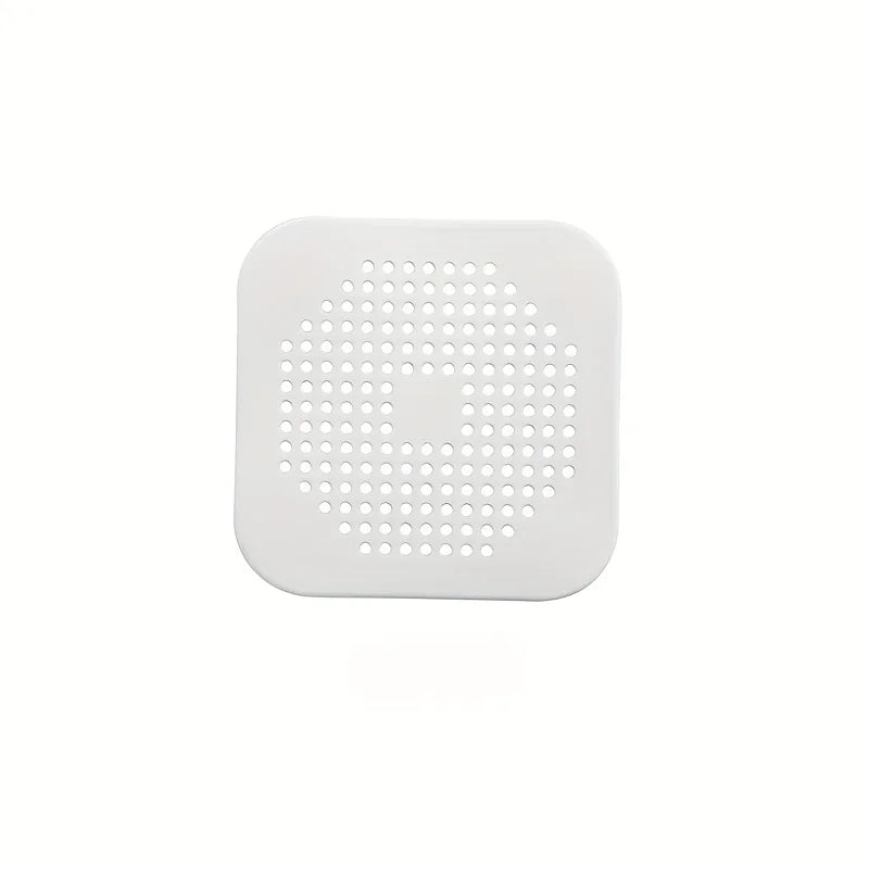 Silicone Hair Collector Drain Filter for Sink & Bathtub Drain Hair Filter PLUSH white L
